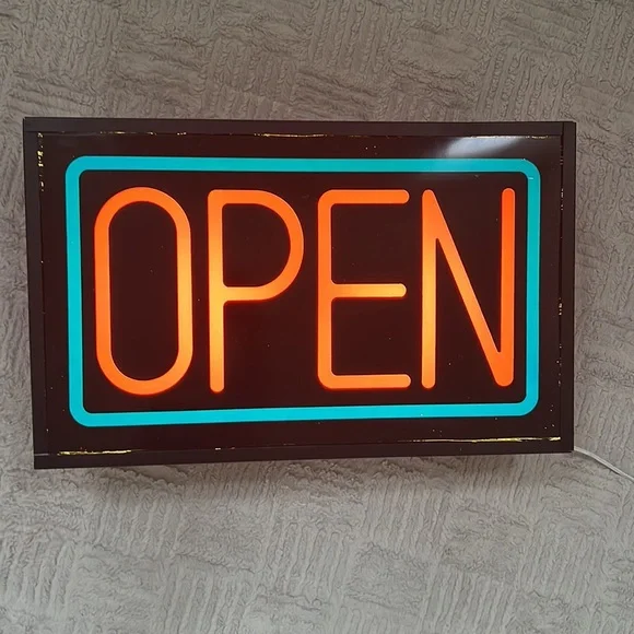 Vintage OPEN light up sign, approx 21”x13”x4.5”